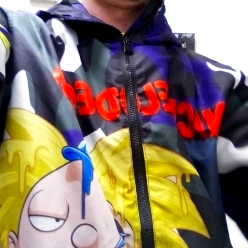 A men's member only jacket featuring SpongeBob and hey Arnold